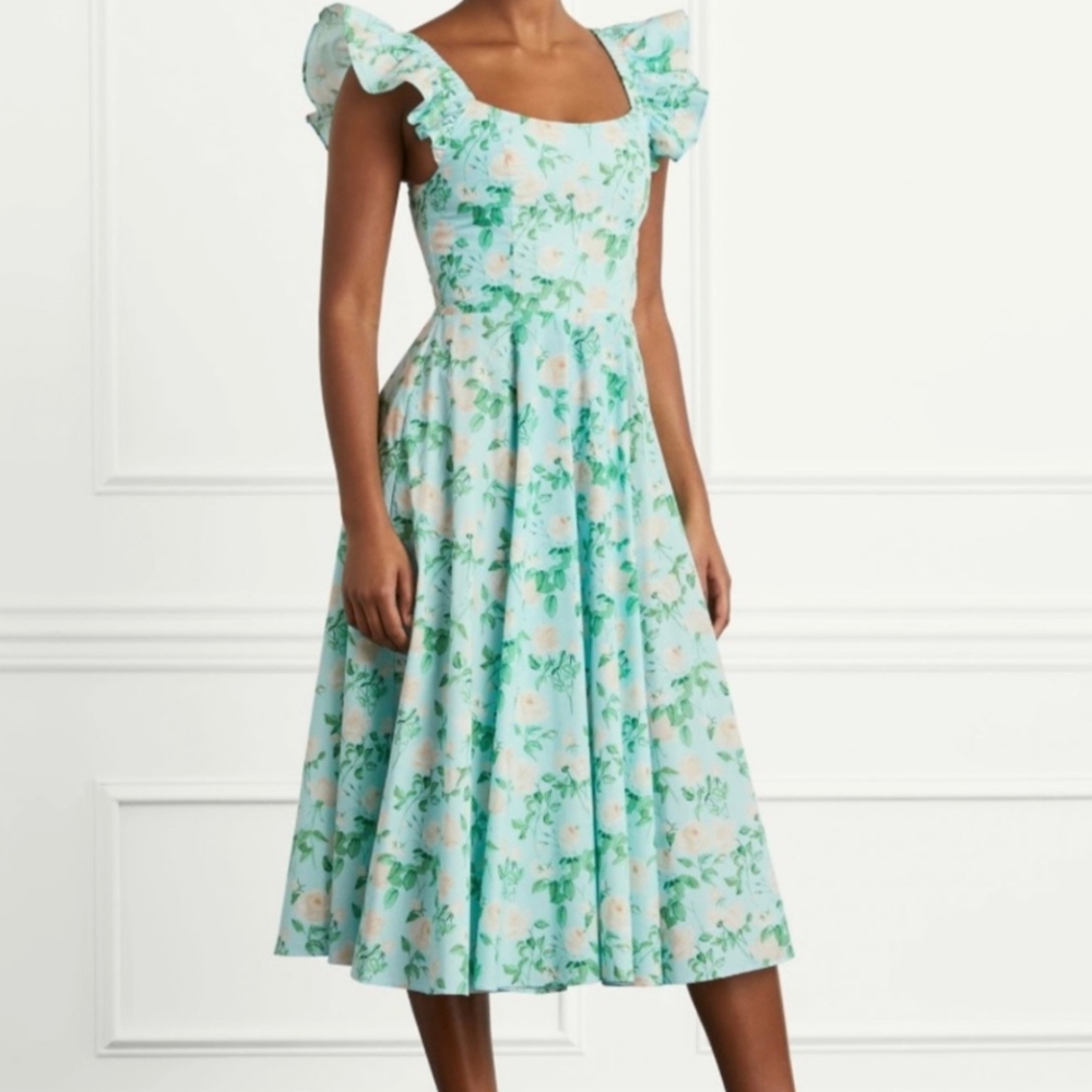 Hill House The Daphne Dress - Blue Roses - size S - Picture 2 of 5